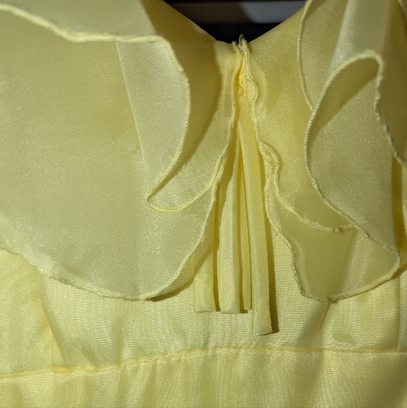 VINTAGE 1970's LONG Yellow Midi Dress - Picture 10 of 12